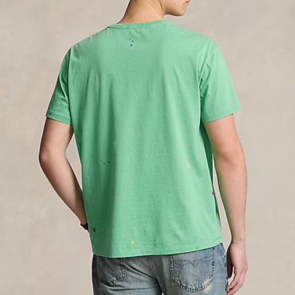 NWT Polo Ralph Lauren Classic Fit Big Pony Jersey T-Shirt with Paint Splatter - Picture 12 of 12